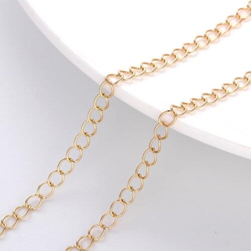 5m/batch of 4mm twisted cross-curb chain is suitable for jewelry making DIY tail chain, bracelet, necklace found accessories