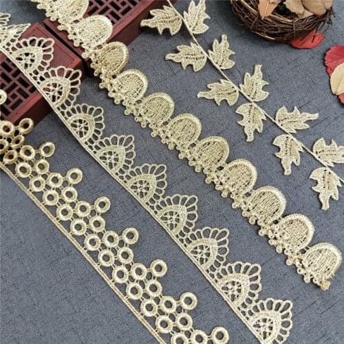 CHICKNIT Fashion different styles Gold lace trim for Wedding Dress Accessories Window curtains Tuxedo lace