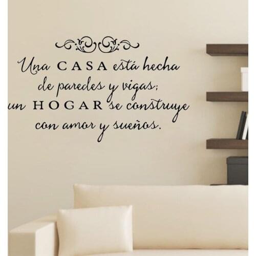 Spanish Quote Una Casa Wall Decals Removable Wall Art Home Decor For Living Room House Decoration Vinyl Wall Stickers Poster