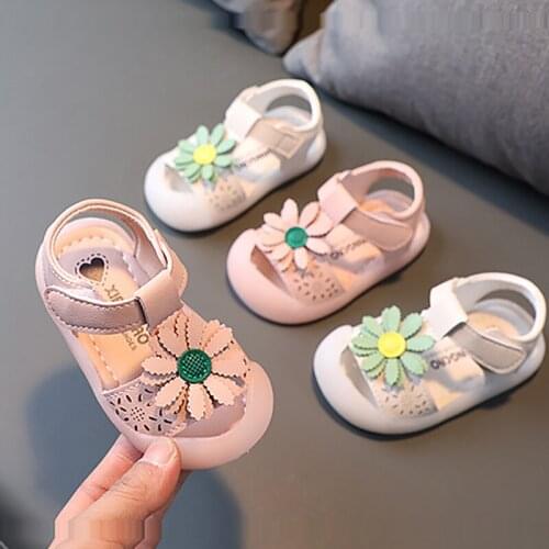 Girls Newborn Infant Toddler Baby Flower Sandals For Kids Little Girls White Pink Beach Shoes New 6M 8M 10M 12M 2 3 4 Years Old