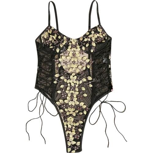 Erotic Lingerie Bodysuit High-Waisted Deep V Neck Sleevless Summer Bandage Sexy Fashion Underwear for Women Bielizna Erotyczna