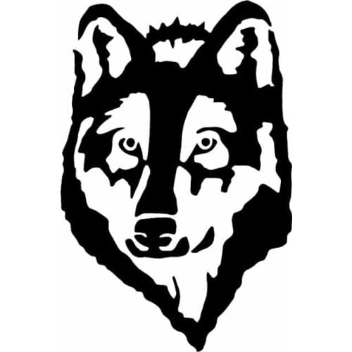 Personality Car Stickers Wolf Dog Funny Werewolf PVC Car Decoration Accessories Decals Creative Waterproof Sunscreen Black/white