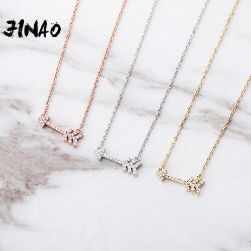 JINAO 925 sterling silver Cupids Arrow Of Love Iced Out charm zircon necklace&pendant woman fashion jewelry Gift