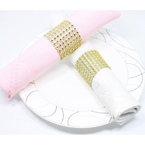 Napkin Rings for Wedding Holders Rhinestone Chair Sashes Banquet Dinner Christmas Table Decoration 100 pcs/lot