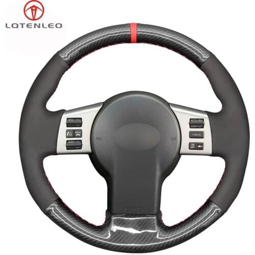 LQTENLEO Black Suede Carbon Fiber Hand Sewing Car Steering Wheel Cover For Infiniti FX FX35 FX45 2003-2008 Nissan 350Z 2003-2009