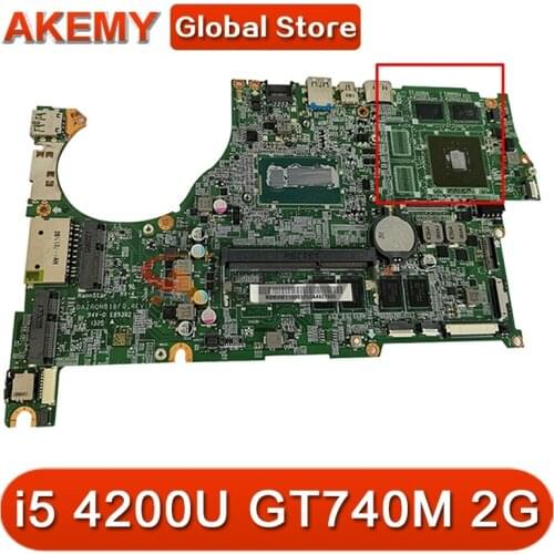 Akemy DAZRQMB18F0 for ACER V5-573G V5-473G V5-573 V5-573 ZQR Laptop Motherboard CPU i5 4200U GT740M 2G 4G RAM Test OK Mainboard