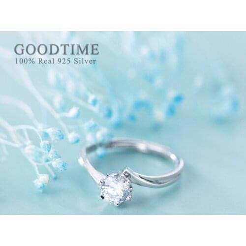 Noble Wedding Rings 100% Really 925 Sterling Silver Ring Jewelry Accessories Zircon Rhinestone Ring Gift For Bridal Women