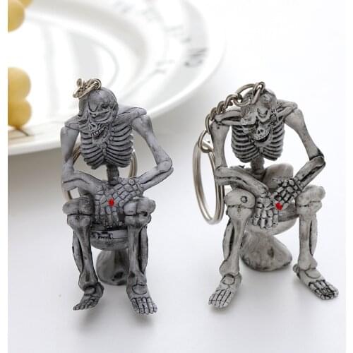 Fashion Skeleton Keychain Personality Horror Pendant Creative Halloween Gift Ornaments Car Key Chain Publicity Men’s And Women’s