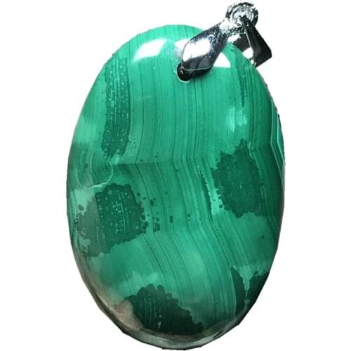Top Natural Green Malachite Chrysocolla Pendant Jewelry For Woman Lady Man Silver Crystal 32x21x7mm Oval Beads Gemstone AAAAA