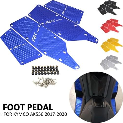 NEW Motorcycle Front and Rear Footrest Footboard Step For KYMCO AK550 AK 550 2017-2020 Floorboards Foot Pegs Pedal