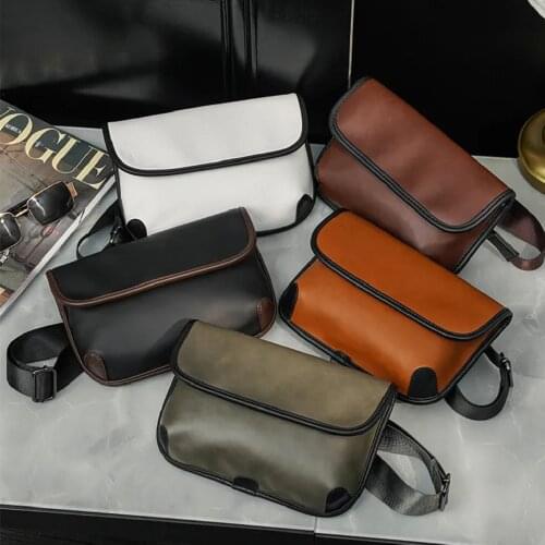 2021 New Simple Casual Men Messenger Bag Business Fashion Male Shoulder Crossbody Bag Waist Chest Flap Bag Handbag and Purse