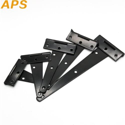 1pcs 4/5/6/8inch Iron Tee Hinge Black T hinges Cabinet Hinge Garden Shed Wooden Door Gate for Light Gates Doors Furniture