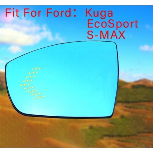 For Ford Kuga EcoSport S-MAX Demist Car Rearview Mirror Glare Proof Blue Glasses Led Lamp Heated turn singleLarge view