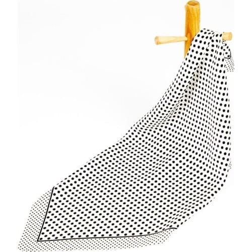 High-quality Pure Silk Scarf Women Bandana Female Hair Scarf Top Womens Natural Silk Square Neck Scarf Headband for Women Dot