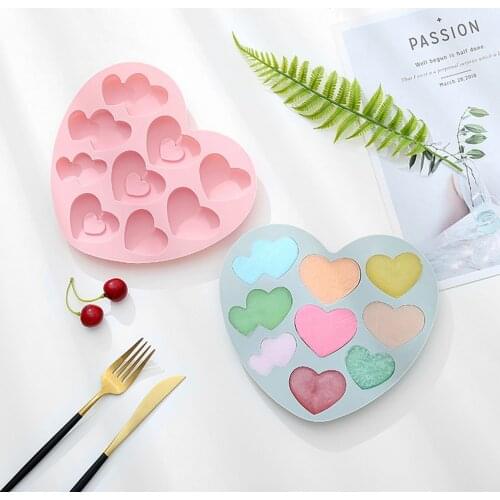 Silicone Cake Molds with 3 Different Heart-shaped Mousse Cake Cartoon Baking Tools