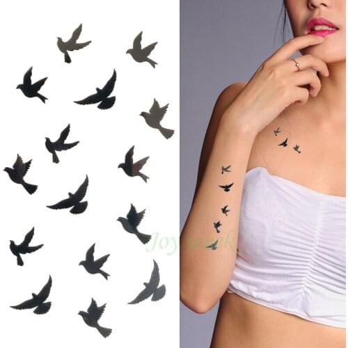 Waterproof Temporary Tattoo Sticker womens sexy fly birds tatoo Water Transfer Flash tatto fake tattoos for girl lady kids