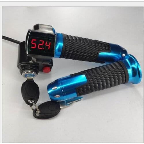 Voltmeter 12-120v+Twist Throttle+Switch&Lock Battery Voltage Indicator For Electric Scooter Bike Tricycle ATV MTB Mobility Part