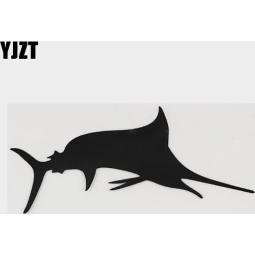 YJZT 15.5CM×7.1CM Amusing Decal Swordfish Vinyl Car Sticker 18A-0172