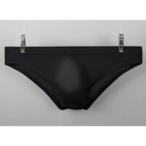 Plus Size Ice Silk Sheer Brief Seamless Underwear U Convex Pouch Briefs Breathable G-string Thongs Low Rise Sexy Men Gay Wear F5