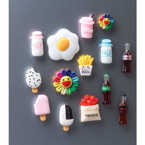 1 piece Mini Eggs Tomatoes Food Magnetic Fridge Message Board Magnets Blackboard magnet stickers Watermelon orange tomato model