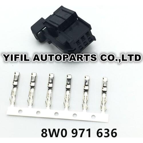 2/4/10pcs/lot 6 Pin/Way Air Conditioner Panel Plug Connector With Terminal For Audi VW 8W0 971 636 8W0971636