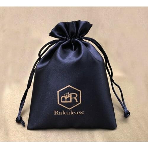 20PCS Silk Gift Bags Packaging Jewelry Cosmetic Satin Drawstring Pouches Print Logo Hair Shoe Storage Sachet Print Logo Custom