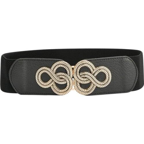 2021 new autumn and winter models hot sale ladies wide elastic elastic length 70 width 6 girdle decorative trousers