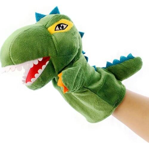 23cm New Cute Carton Animal Hand Puppet Toys Plush Dinosaur Puppets Kawaii Doll for Baby Kids Birthday Gift for Children