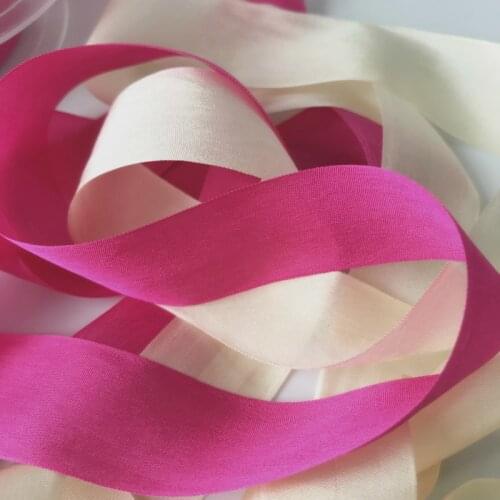 25mm,100% real pure silk woven double face taffeta silk ribbons for embroidery and handcraft project,gift packing