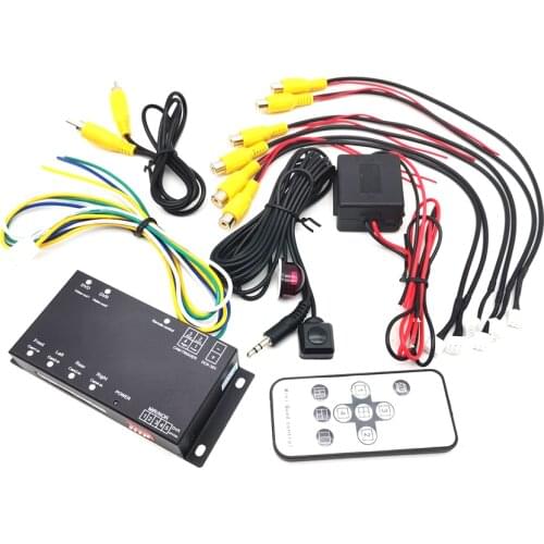 360 Degree for Four Cameras Image Combiner Switch Parking Video Split Control Box Video Support DVR