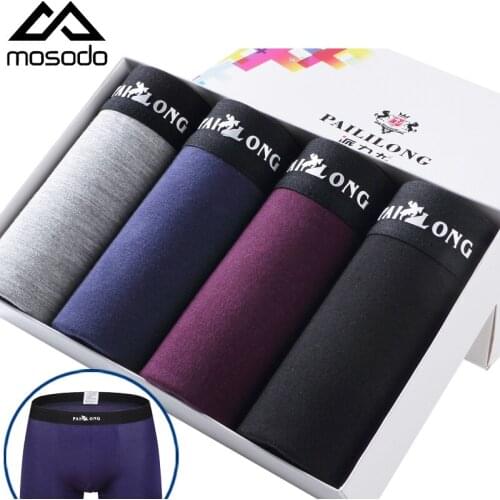 4 Pcs Mens Underwear Modal Material Mens Boxer Underwear Three-Dimensional Cutting Light And Comfortable Underwear
