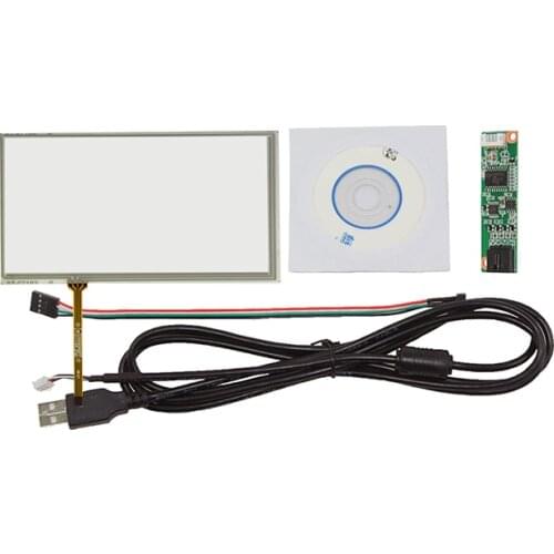 7inch 4 Wire 164x103mm Resistive Touch Panel Digitizer With USB Controller Card Kit For 7‘’ LCD Screen