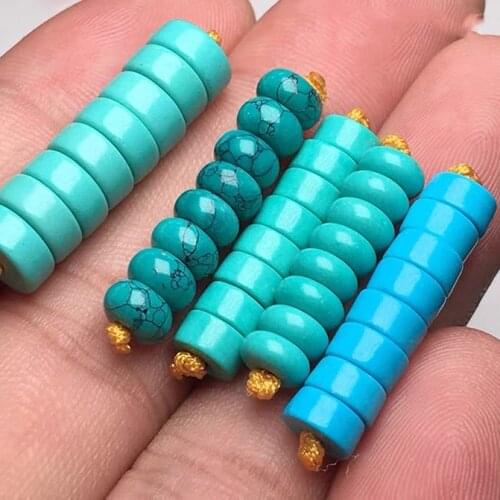 8pcs/lot Real Natural Turquoise Beads Loose Beads Spacer Turquoise Beads DIY Jewelry High Quaity