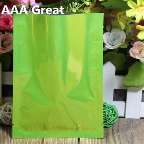 AAA Great 100Pcs/Lot Vacuum Bag Sealer Food Storage Package Green Aluminum Foil Mylar Bags Excellent Quality Open Top Pouch Gift