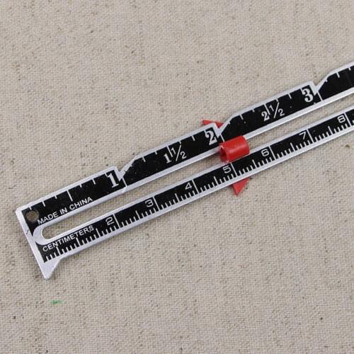 Aluminum Plastic Sewing Seam Ruler Measuring Gauge Patchwork Quilting Tailor Ruler Sizer Random Color About 15*1.7 cm 1 PC