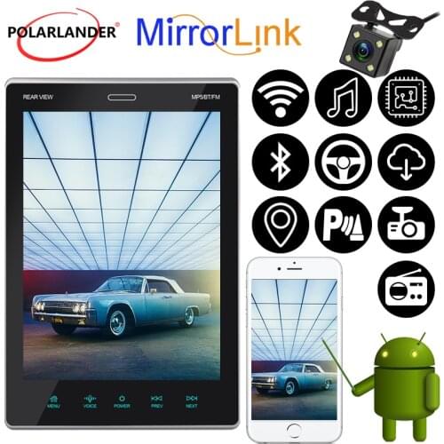 Car Radio With IPS Touch Screen 9.5 Inch 2din Android System Wifi 1+16G Bluetooth Vertical Mobile Interconnection Adjustable GPS