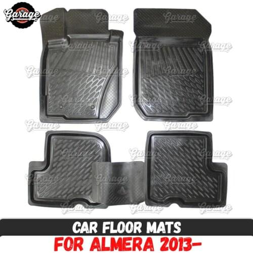 Car floor mats for case for Nissan Almera 2013- rubber 1 set / 4 pcs or 2 pcs accessories protect of carpet decoration