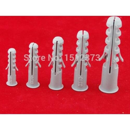 Freeshipping 4 5 6 8 10 12 16 expand nail wall plug plastic anchor