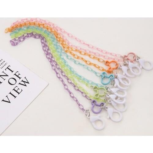 2021 New Candy Color Cartoon Acrylic Mask Lanyard Hanging Chain Hanging Neck Anti-lost Anti-skid Glasses Chain Accessories