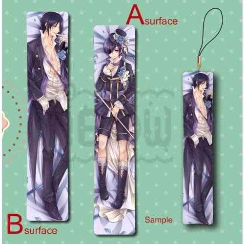 Black Butler Sebastian Michaelis & Ciel Phantomhive Anime Mini Dakimakura Keychain Pillow Hanging Decoration Phone Strap
