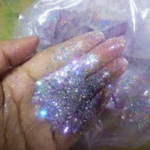 GG005 200G/500G Holographic Glitter - Cosmetic chunky & fine glitters for Nail Art chunky mix glitter , colour shift glitter