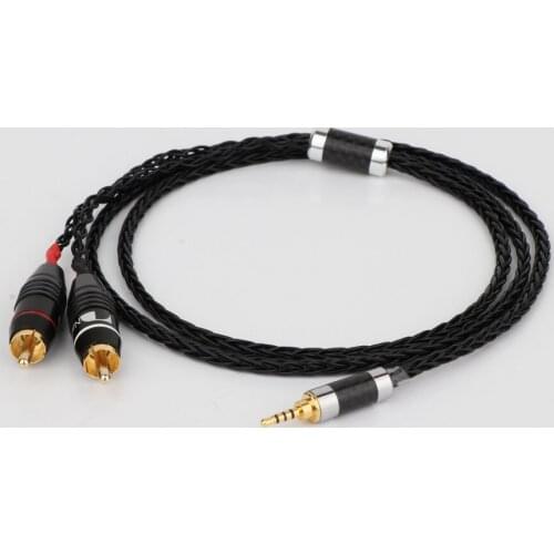 HiFi 2.5mm TRRS Balanced Male to 2 RCA Male cable for Astell&Kern AK100II, AK120II, AK240, AK380, AK320, DP-X1A, FIIO X5III