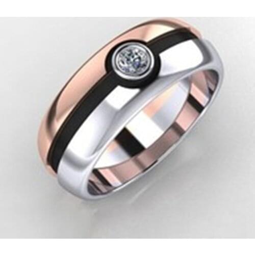 Huitan Fashion Women Ring Simple Design Single Cubic Zirconia Mosaic Anniversary Gift Elegant Ladies