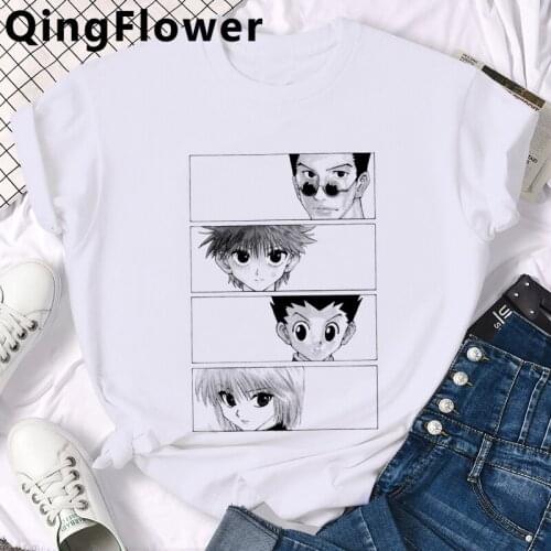 Hunter x Hunter Killua Zoldyck Anime Manga male plus size tumblr japanese white t shirt print summer top graphic tees women