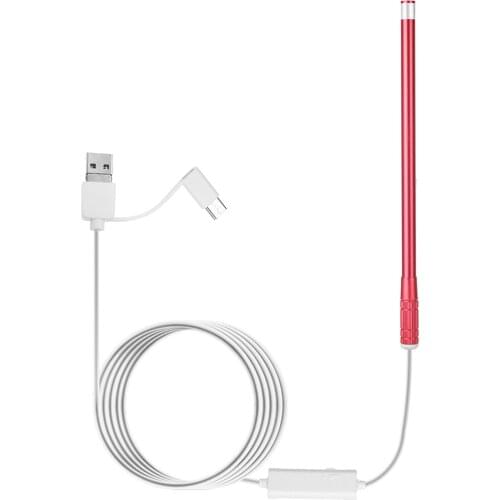 Ear Endoscopy Camera with 6 Dimmable Brightness Adjustable LEDs 5.5MM Lens IP67 Water Resistance Inspection Otoscope