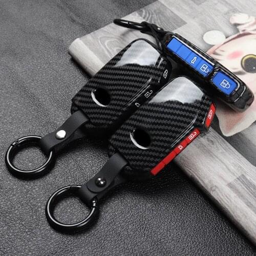 Carbon Car Key Cover Case For Kia Sportage GT K5 Ceed CD Sorento Cerato Forte Seltos Telluride Soul 2019 2020 2021 Accessories