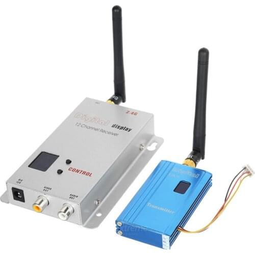 2.4G 1000mW AV Transmitter & Receiver Combo 1W 2.4GHz 12CH CCTV Monitoring Transceiver Video Image Sender for RC Aircraft