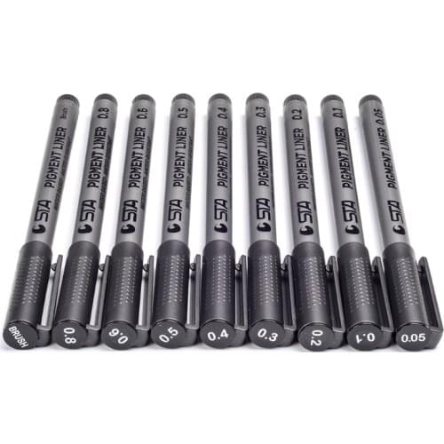 Comic Drawing Pen Set Artist Illustration Pens Set for Watercolor Sketching 9PCS