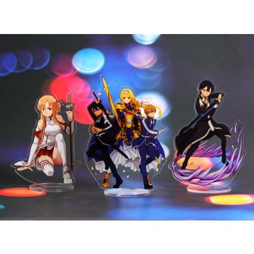 Sword Art Online Acrylic Two-sided Stand Model Toys Anime SAO Kirito Asuna Figure Desktop Decorators Collection Model Doll Toy