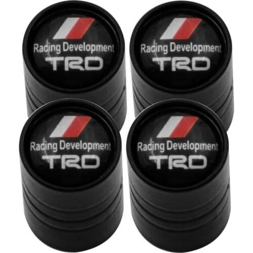Fashion Black Car Wheel Tire Valve Caps for Toyotas TRD VIOS Avensis Auris Hilux Corolla Camry RAV4 Accessories Automotive goods